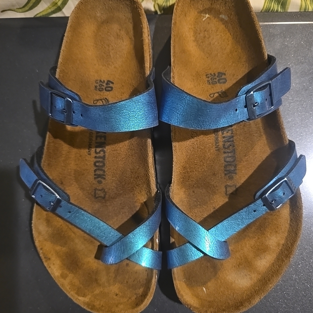 Birkenstock  Blue Sandals Size 40.